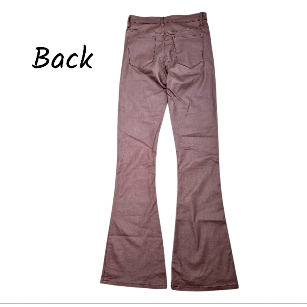 Edikted Luna Faux Leather Flare Pants Size Medium - Picture 10 of 16